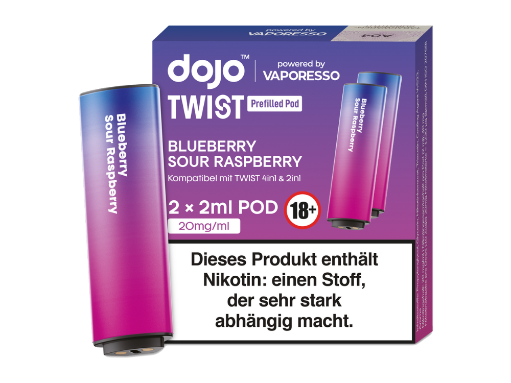 Vaporesso - Dojo - Twist Pod Blueberry Sour Raspberry 20 mg/ml (2 Stück pro Packung)