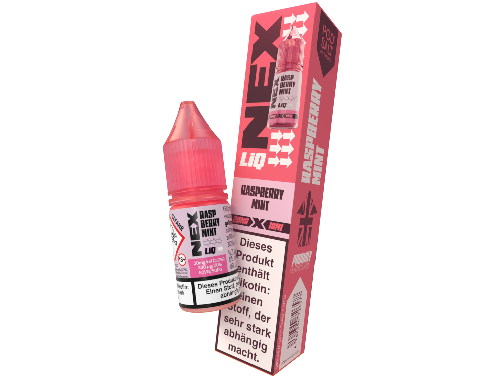 Pod Salt - NexLiq - Raspberry Mint - Nikotinsalz Liquid 20 mg/ml