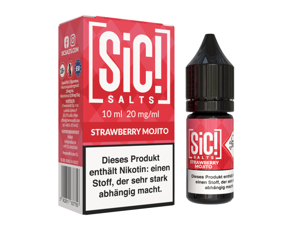 SiC! Salts - Strawberry Mojito - Nikotinsalz Liquid 20 mg/ml