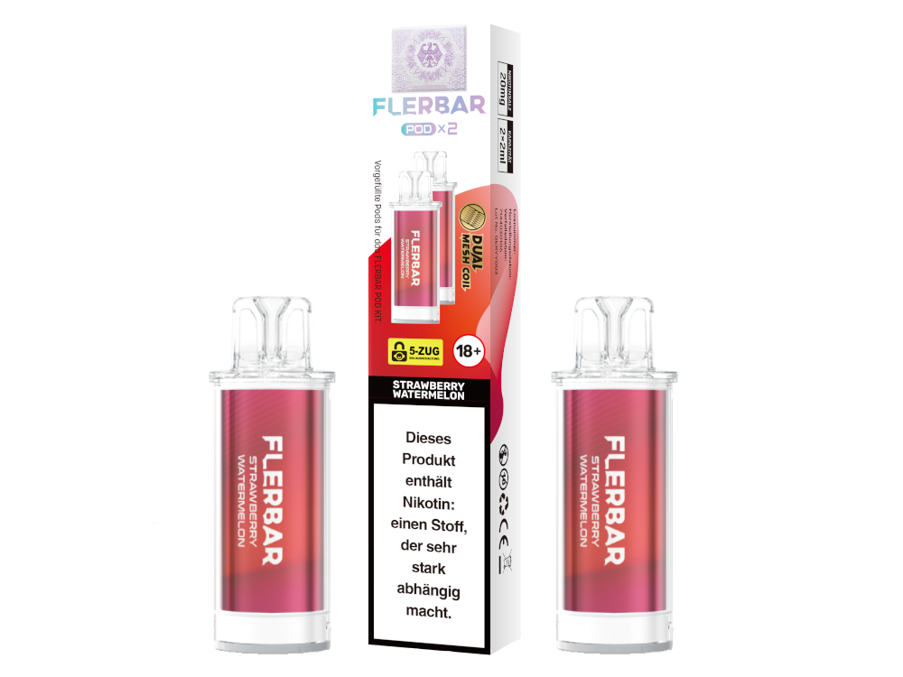 Flerbar - POD Strawberry Watermelon 20 mg/ml (2 Stück pro Packung)