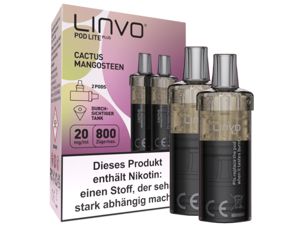 Linvo - Pod Lite Plus Cartridge Cactus Mangosteen 20 mg/ml (2 Stück pro Packung)