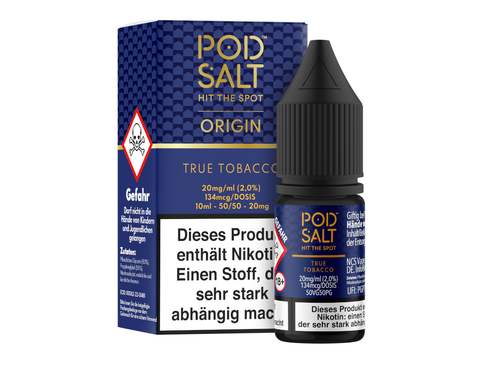 Pod Salt Origin - True Tobacco - Nikotinsalz Liquid 20 mg/ml