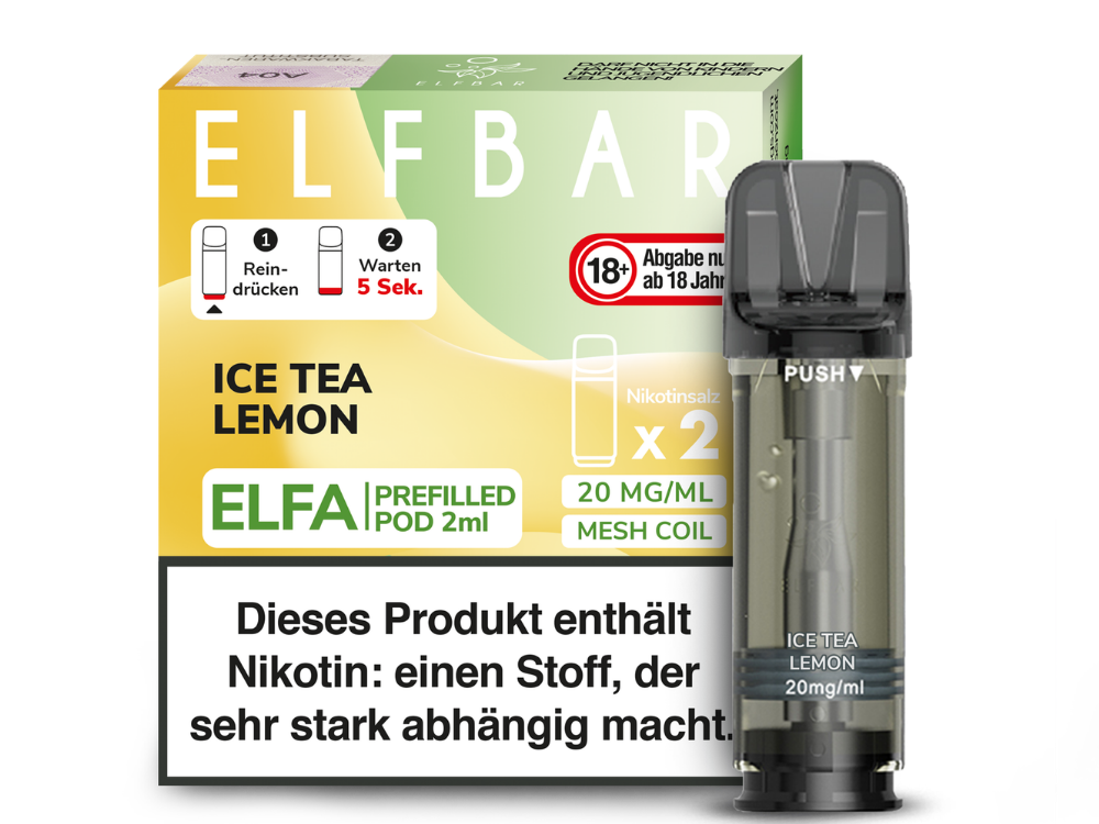 Elfbar - Elfa Pod Ice Tea Lemon 20 mg/ml (2 Stück pro Packung)