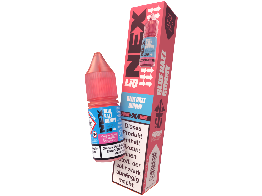 Pod Salt - NexLiq - Blue Razz Gummy - Nikotinsalz Liquid 20 mg/ml