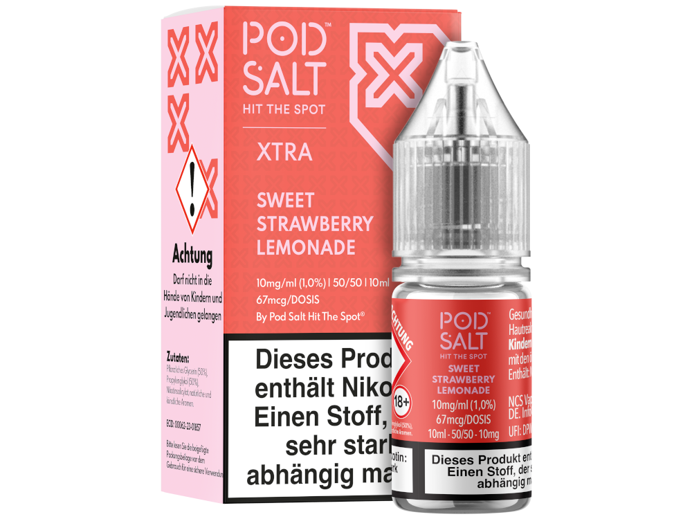 Pod Salt X - Sweet Strawberry Lemonade - Nikotinsalz Liquid 10 mg/ml