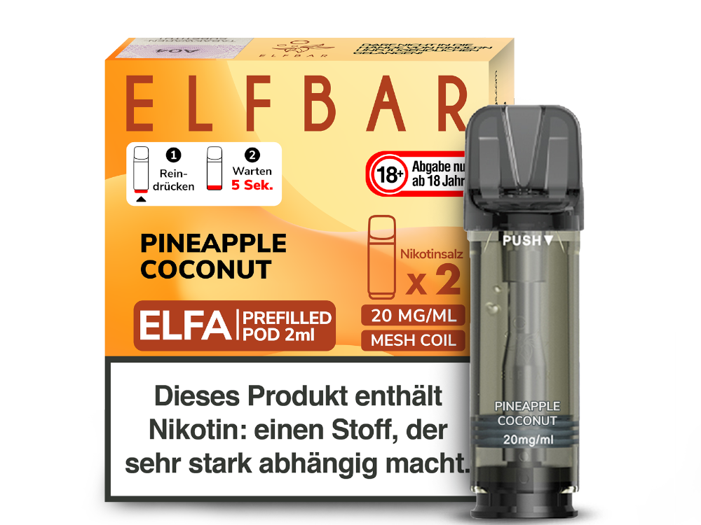 Elfbar - Elfa Pod Pineapple Coconut 20 mg/ml (2 Stück pro Packung)