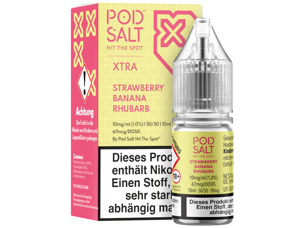 Pod Salt X - Strawberry Banana Rhubarb - Nikotinsalz Liquid 10 mg/ml