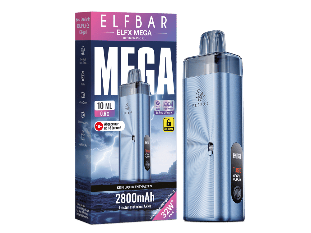 Elfbar - Elfx Mega E-Zigaretten Set Cyan