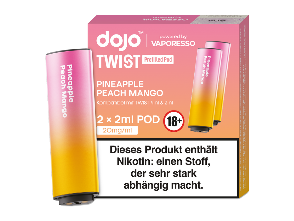 Vaporesso - Dojo - Twist Pod Pineapple Peach Mango 20 mg/ml (2 Stück pro Packung)
