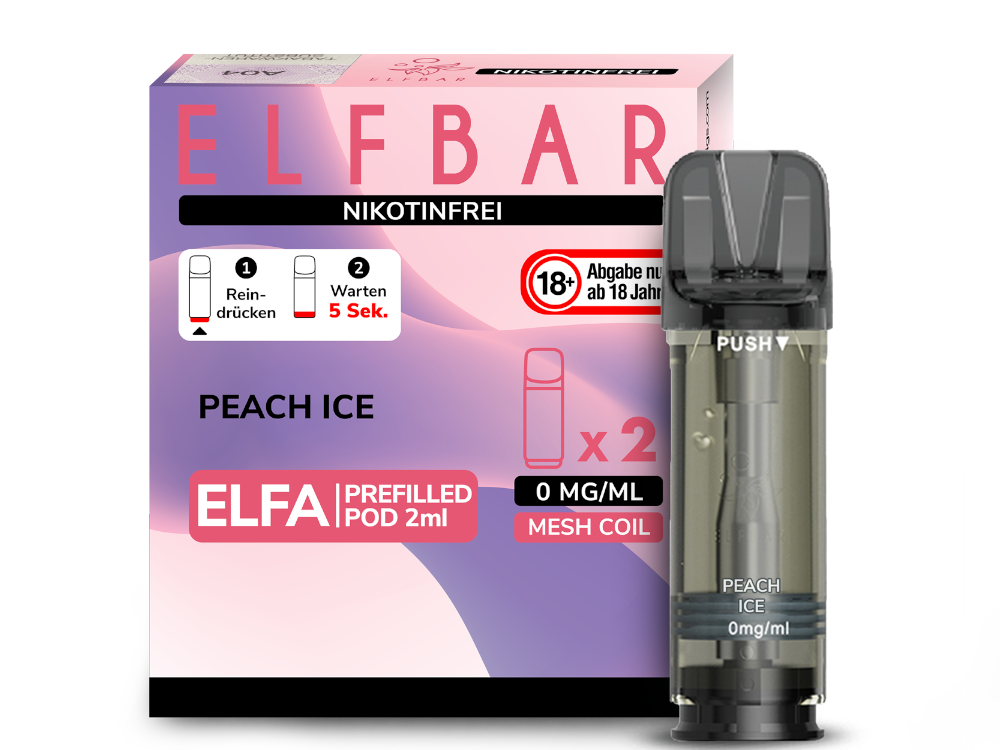 Elfbar - Elfa Pod Peach Ice 0 mg/ml (2 Stück pro Packung)