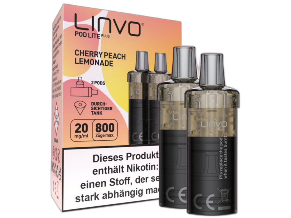 Linvo - Pod Lite Plus Cartridge Cherry Peach Lemonade 20 mg/ml (2 Stück pro Packung)