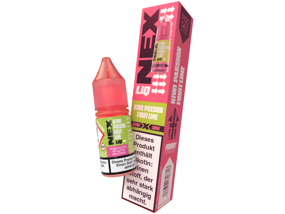 Pod Salt - NexLiq - Kiwi Passionfruit Lime - Nikotinsalz Liquid 10 mg/ml