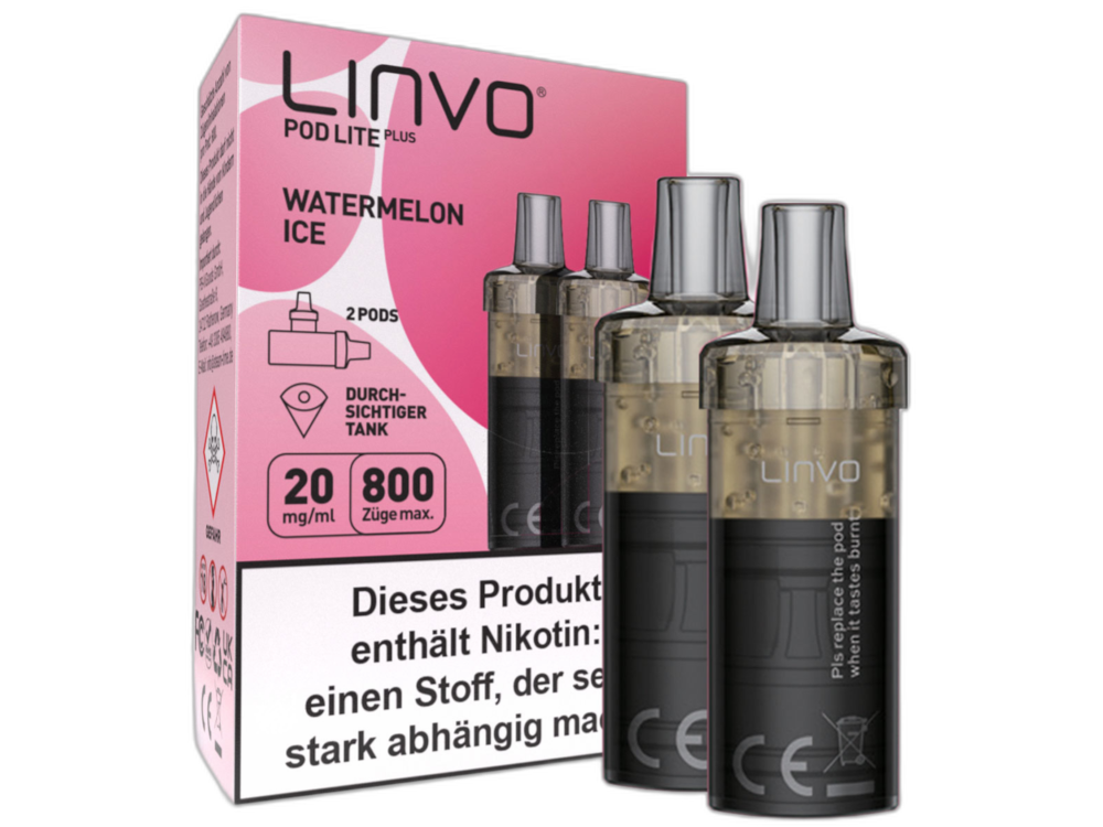 Linvo - Pod Lite Plus Cartridge Watermelon Ice 20 mg/ml (2 Stück pro Packung)