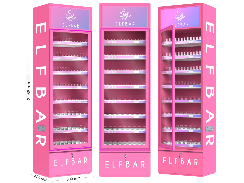 Elfbar - LED-Verkaufsdisplay Pink 220 cm