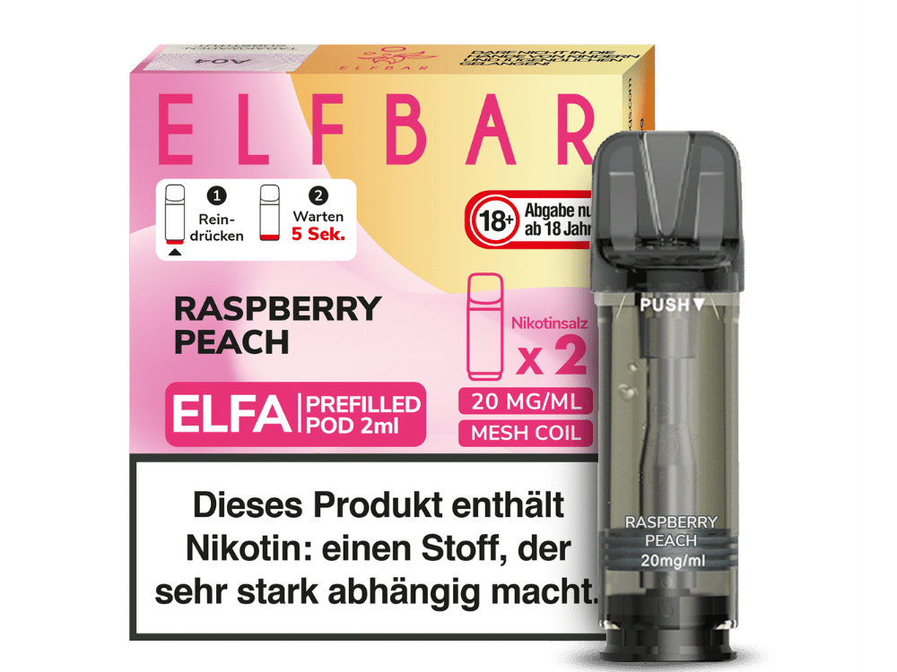 Elfbar - Elfa Pod Raspberry Peach 20 mg/ml (2 Stück pro Packung)